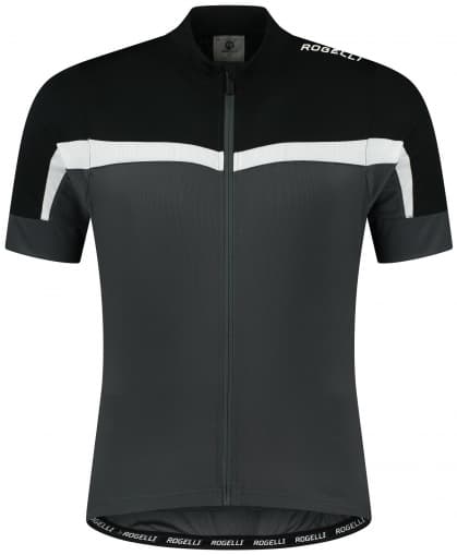 Letnia koszulka rowerowa Rogelli COURSE z krótkim rękawem, szaro-czarno-biała